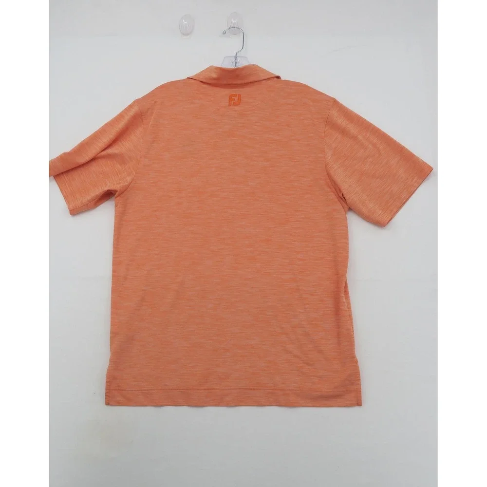 FootJoy Mens‎ ProDry Golf Polo Shirt Orange Space Dye Ocean City Logo Small S